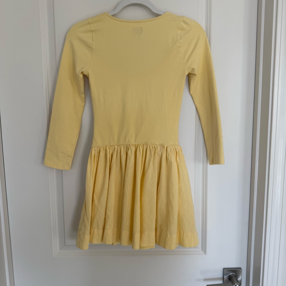 Free People Onda Drop Waist Long Sleeve Mini Dress-Yellow - Picture 4 of 13